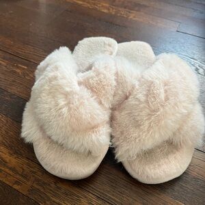 Light Pink Fluffy Open Toe Sandals